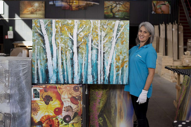 Startonight Leinwand Wandkunst – Abstrakte Gelbe Blaue Baum-Künstler-Malerei – Kunstwerk Fertig zum