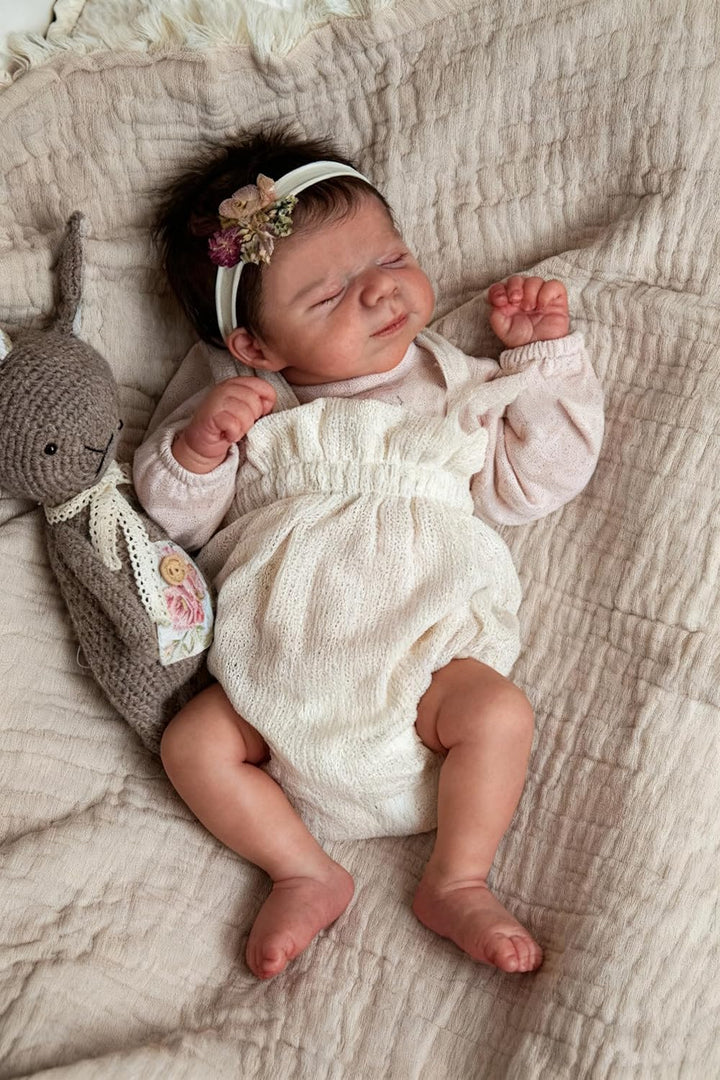 Zero pam Reborn Baby Vollsilikon Lebensecht-48CM Silikon Baby Mädchen, Babypuppen Wie Echt, Reborn P