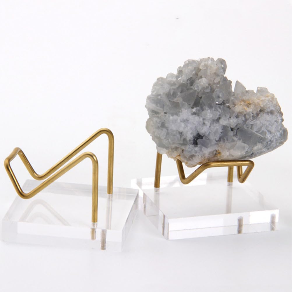 ABOOFAN 2 Stück Mineralienständer aus Metall mit Acrylsockel - Kleiner Präsentationsständer für Kris