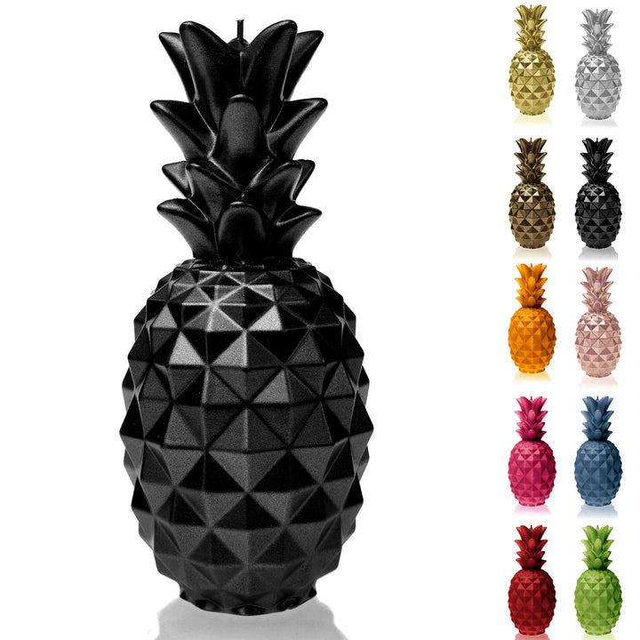 Candellana Ananas Paraffinkerze 10x10x21 cm - Schwarzmetallic Kerze Dekorativ - Kerzen Aesthetic 3D