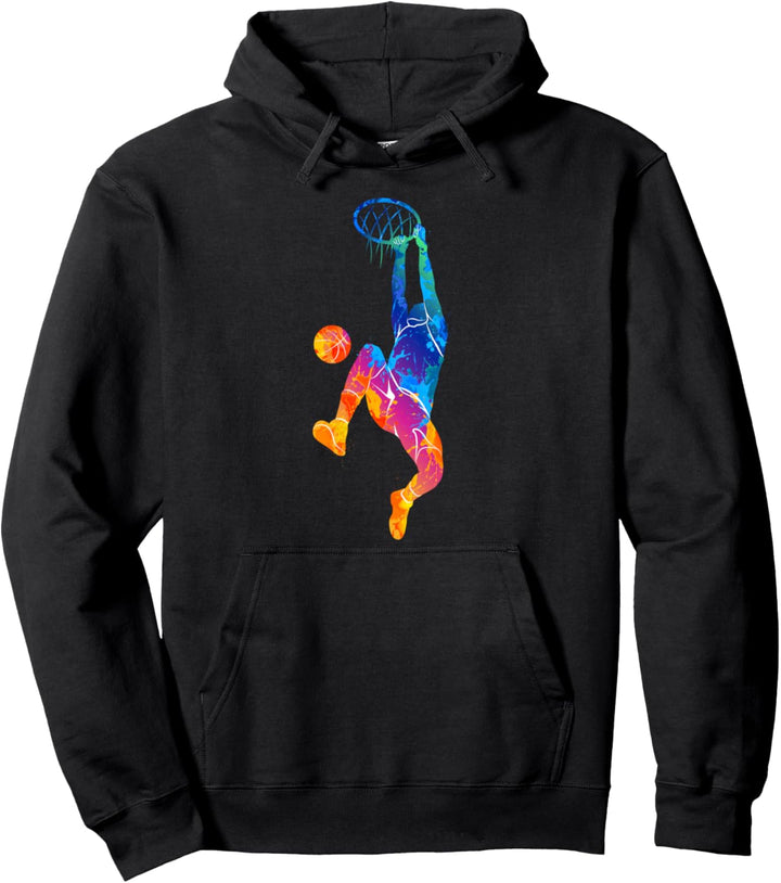 Basketball Sport Bunte Farben Basketballspieler Pullover Hoodie