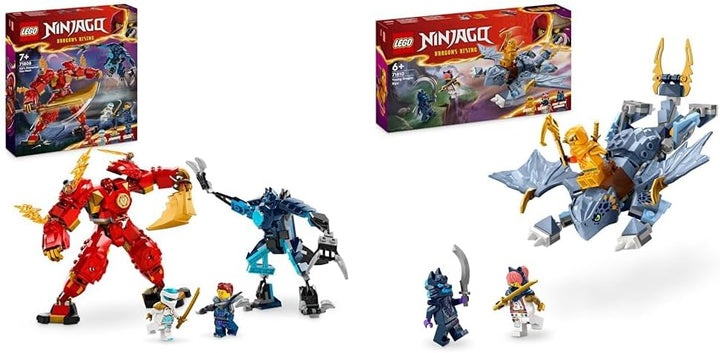 LEGO NINJAGO Kais Feuermech, Actionfiguren-Spielzeug & NINJAGO Riyu der Babydrache, Drachen-Spielzeu