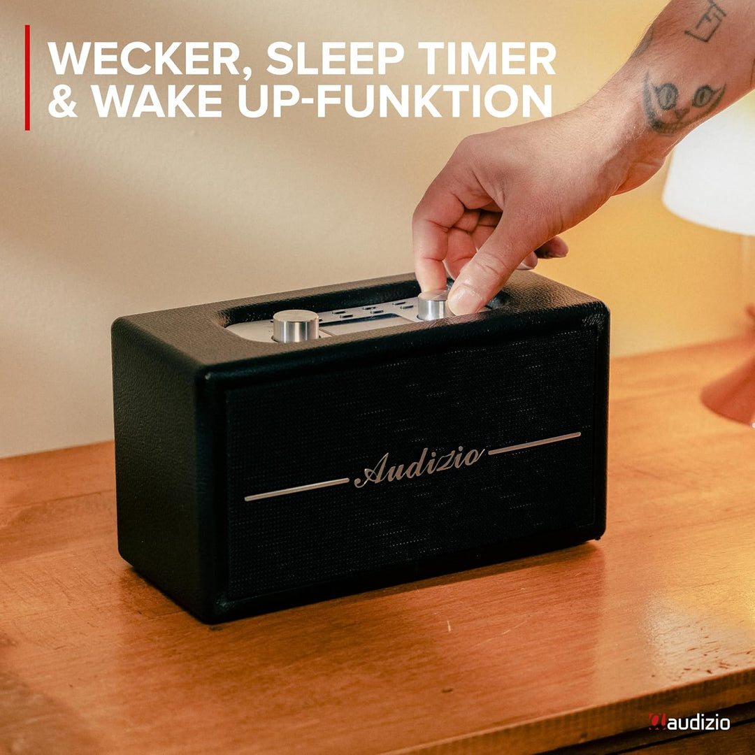 Audizio Tune60, DAB Radio mit Bluetooth Lautsprecher, Fernbedienung, FM, 40 Watt, Batterie- Netzbetr