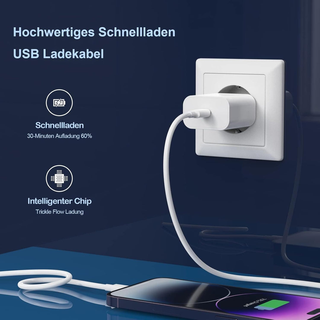 25W USB C Adapter, 3er Pack USB c ladegerät für iPhone 15 14 Plus Pro Max 13 12 11 SE, Pad，PD 3.0 iP