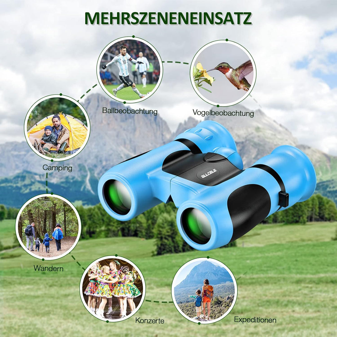 ALLCELE Leichtes W8 Fernglas für Kinder, Starker Vergrösserung 8 * 21 Feldstecher, Outdoor Explorati