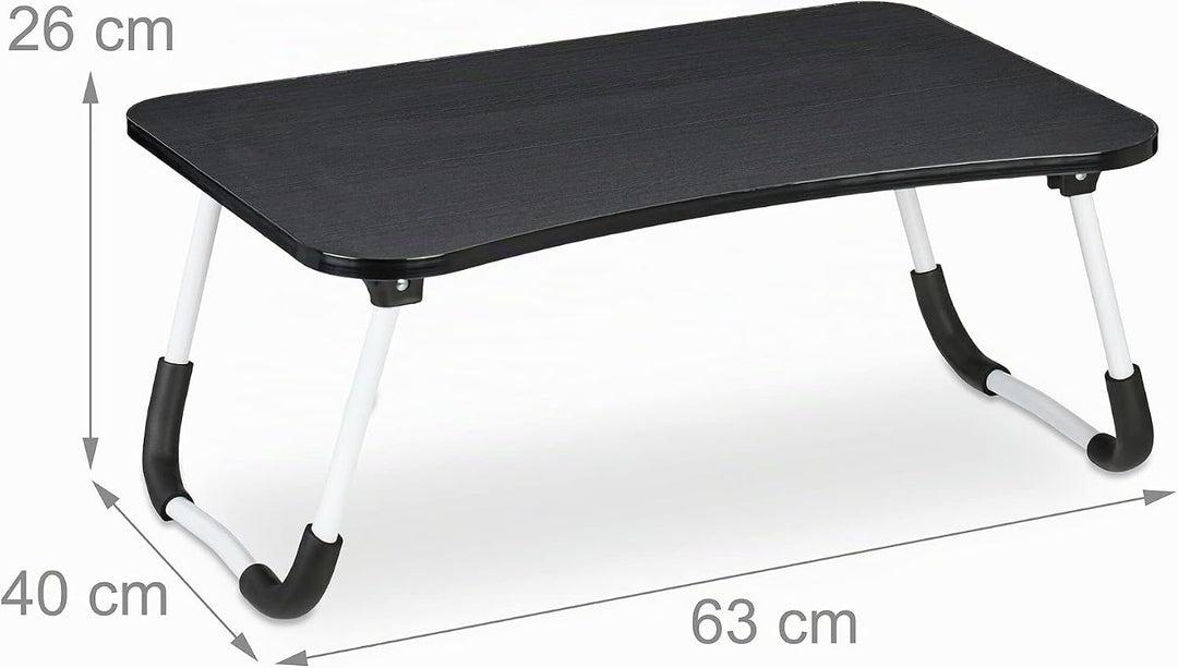 Relaxdays Laptoptisch für Bett &amp; Couch, HxBxT: 26 x 63 x 40 cm, klappbarer Betttisch, MDF, Eisen, No