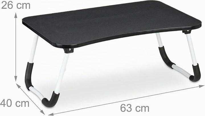 Relaxdays Laptoptisch für Bett &amp; Couch, HxBxT: 26 x 63 x 40 cm, klappbarer Betttisch, MDF, Eisen, No