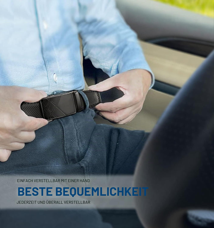 BULLIANT Gürtel Herren, Gürtel Ratsche Ledergürtel Automatikschliesse für Herren Anzug Business Klei