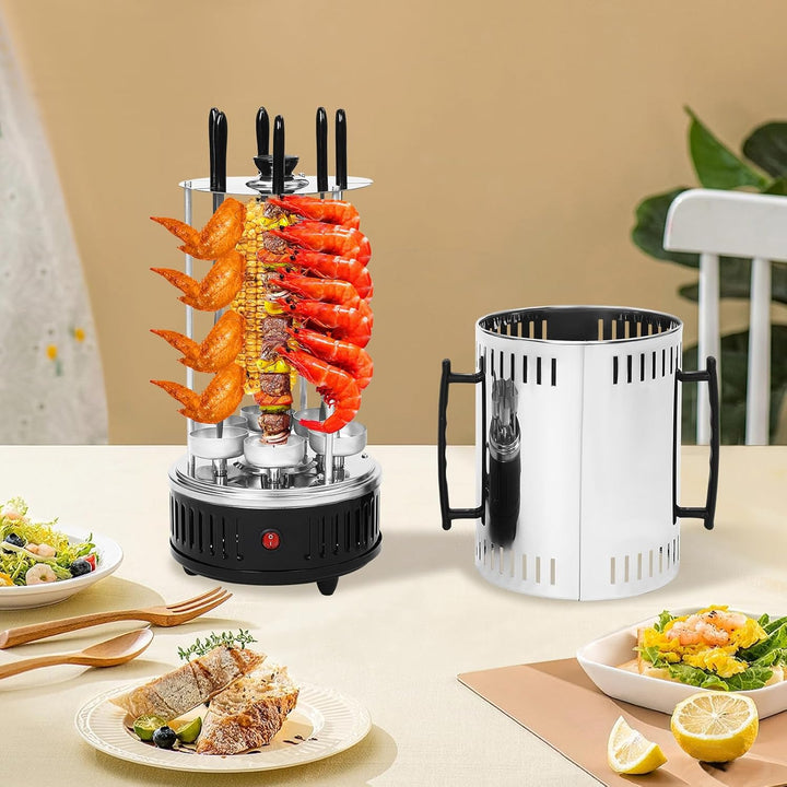 1000W Freistehend Vertikaler Elektrogrill, 304-Edelstahl Vertikaler Rotisserie-Grill, Elektrische Dr