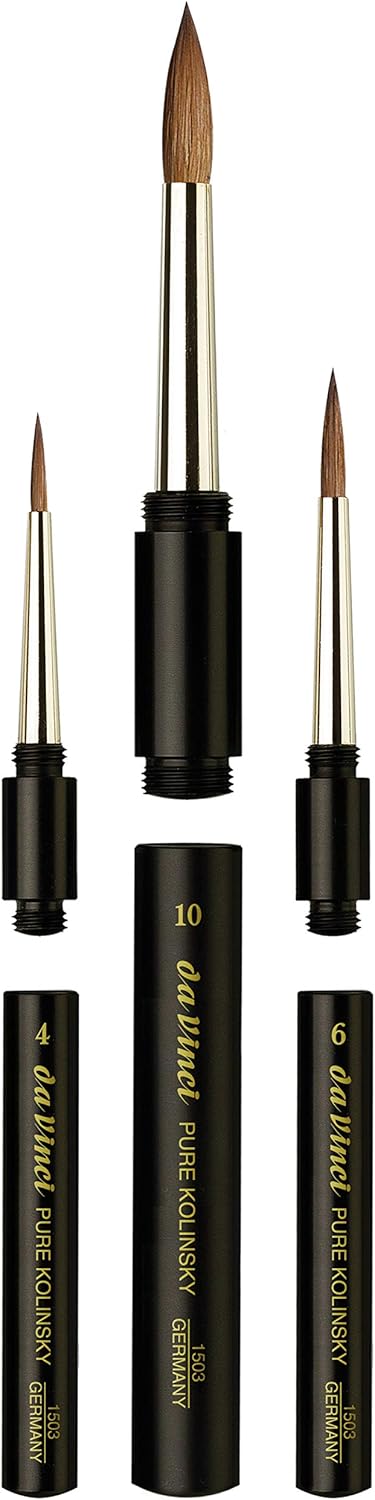 Da Vinci 5382-1503 Reisepinselset Rotmarder Aquarellpinsel, 2010-04-06 00:00:00 Kolinsky-Reise-Set 1