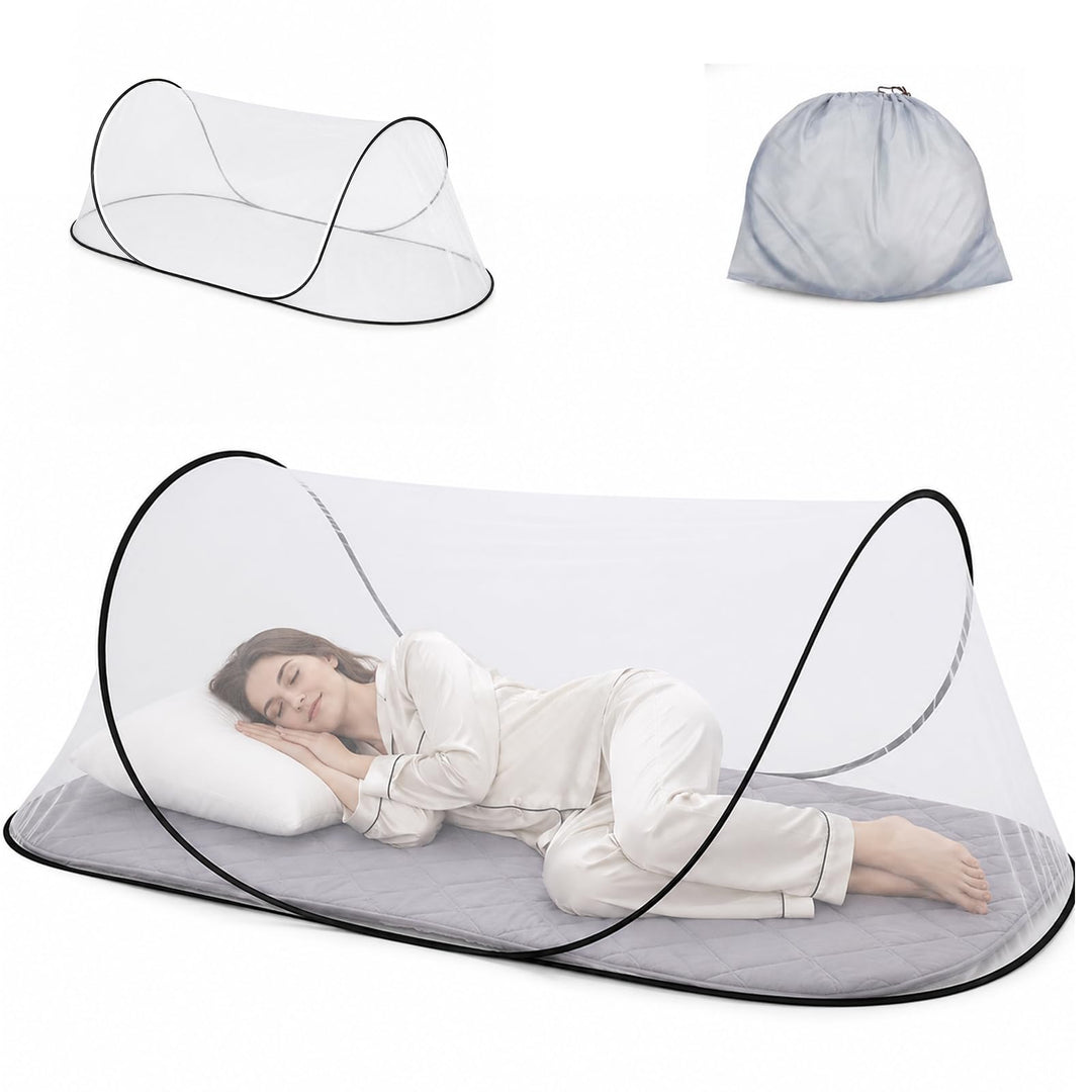 Faltbares Moskitonetz Bett, Pop-Up Mosquito Netz Bett, Mückennetz Reise 200 x 80 x 56cm, Tragbares C