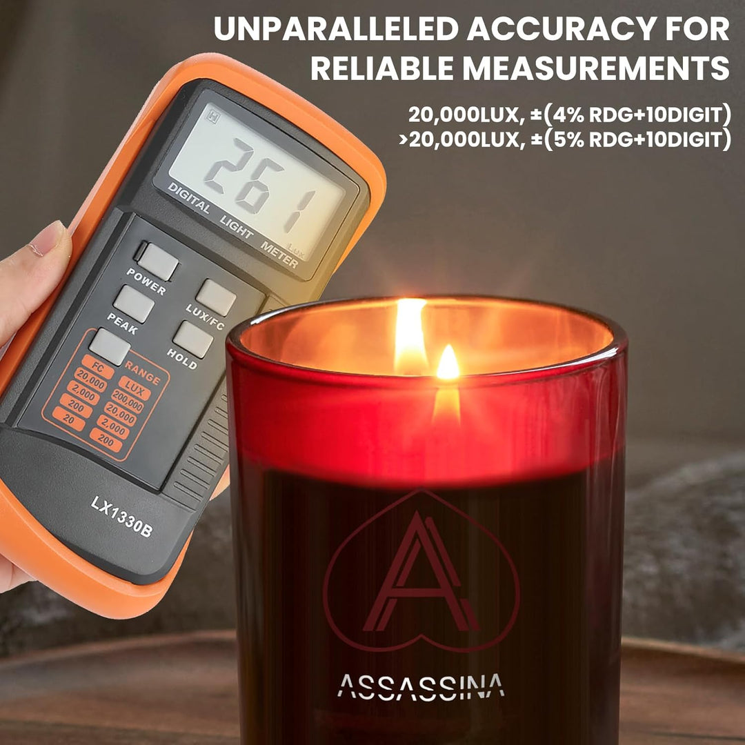LX1330B Beleuchtungsstärkemessgerät LCD-Display Digitales Luxmeter 0,1 bis 200.000 Lux Photometer Ha
