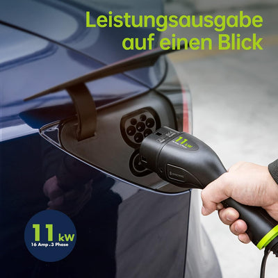 SYNCWIRE Typ 2 Ladekabel 11kW 8m 16A 3 Phasig, Mode 3 EV Ladekabel Typ 2 auf Typ 2 für EV & PHEV für