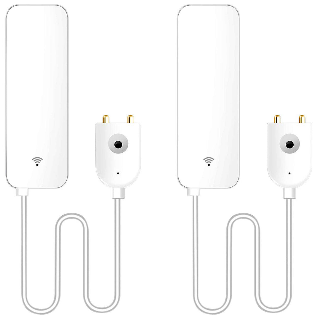 Luminea Home Control Wasseralarm: 2er-Set WLAN-Wassermelder, externer Sensor, App, 2 J. Batterielauf