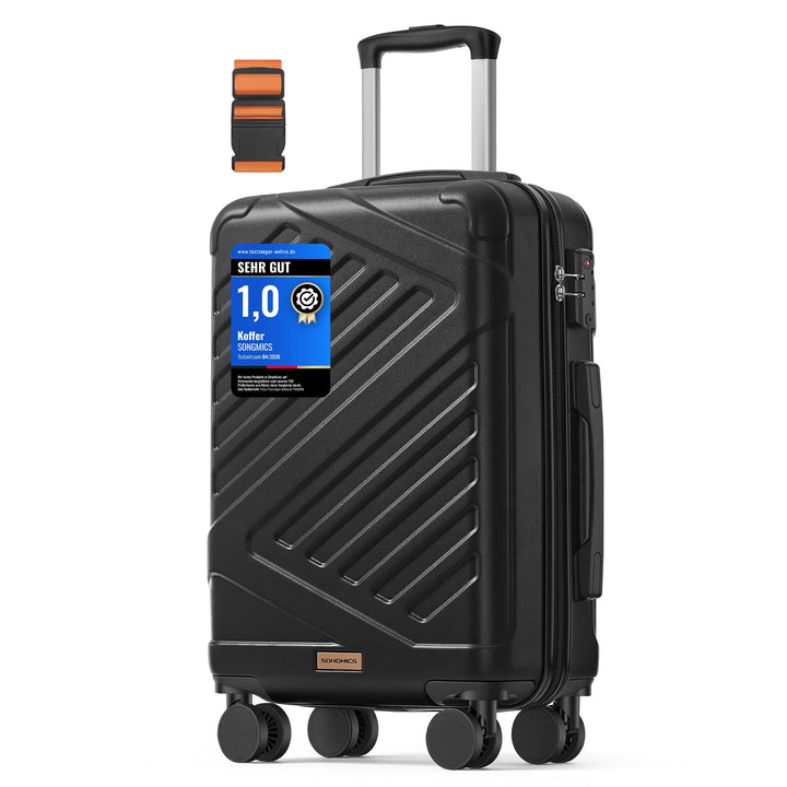 SONGMICS Koffer, Reisekoffer, Hartschalenkoffer mit TSA-Schloss, Koffergurt, ABS-Trolley, 4 Zwilling