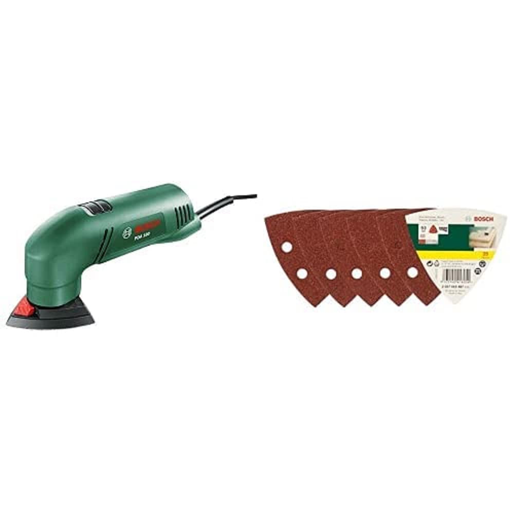 Bosch Deltaschleifer PDA 180 (im Karton) + 25tlg. Schleifblatt-Set verschiedene Materialien für Delt