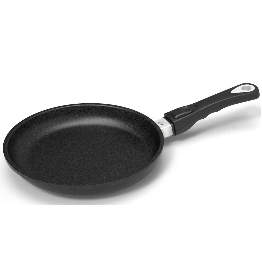 AMT Gastroguss Bratpfanne 24 cm Ø Schwenkpfanne 4 cm hoch, abnehmbarer Stiel, induktionsgeeignet, Lo
