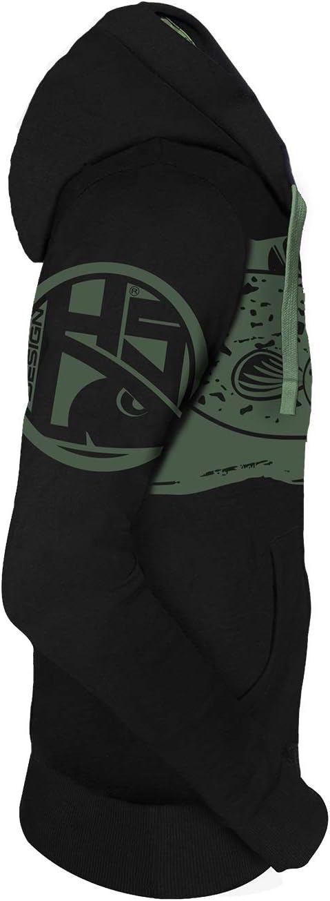 HOTSPOT DESIGN Hoodie Catfish, Schwarz, mit Tarndetail XL Schwarz, XL Schwarz