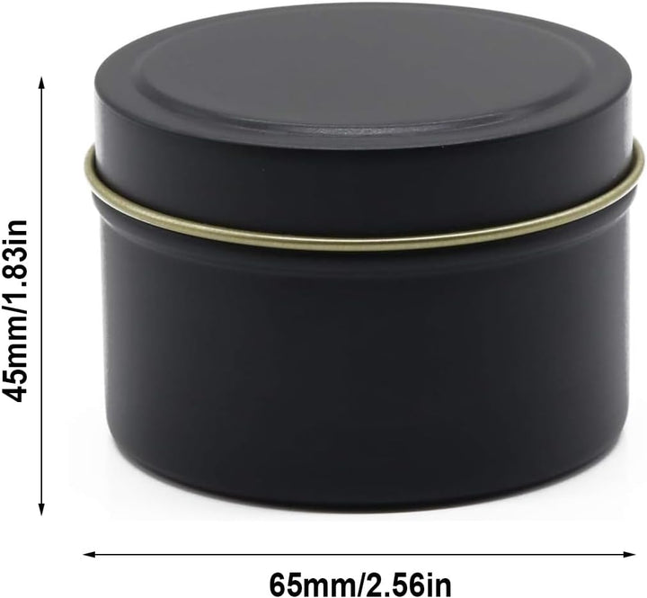 24 Stück Kerzendosen, 120ml Kerzenbehälter, Mini Candle Making Jars Schwarz, Runde Kerzengläser, Ker