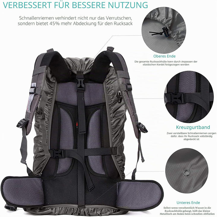 CKLHCFF Rucksack-Regenschutz (20-100L) Schwarz/Black S, Schwarz/Black S