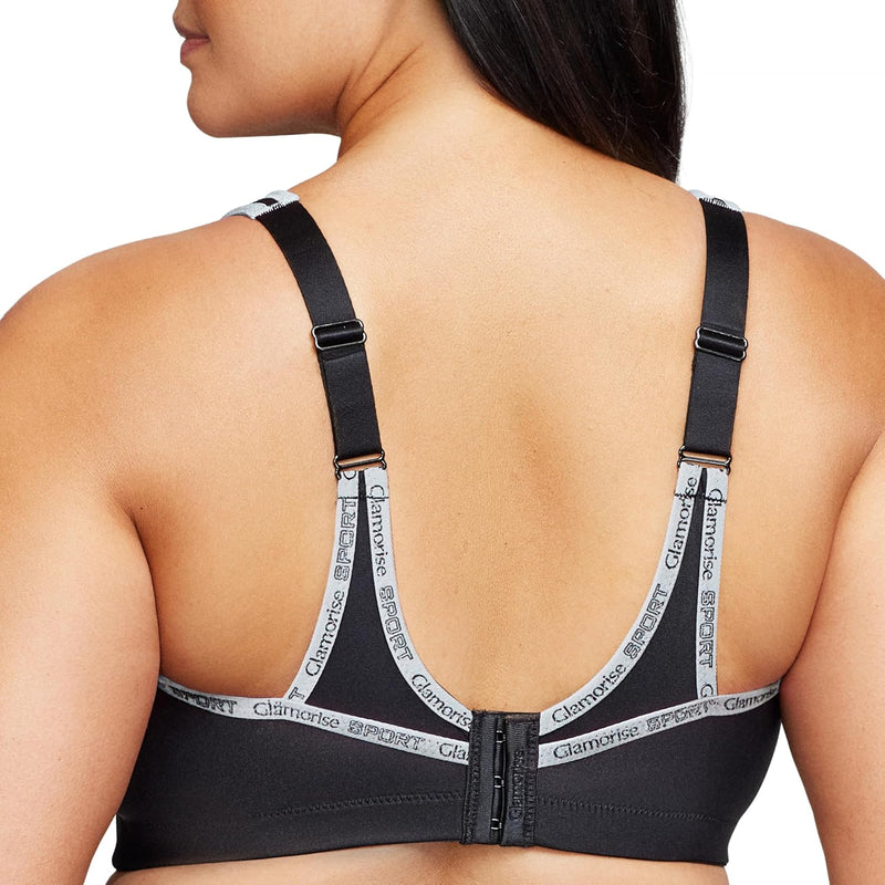 Glamorise Damen Bustier BH mit Perfektem Halt Sports Bra 105J Schwarz, 105J Schwarz