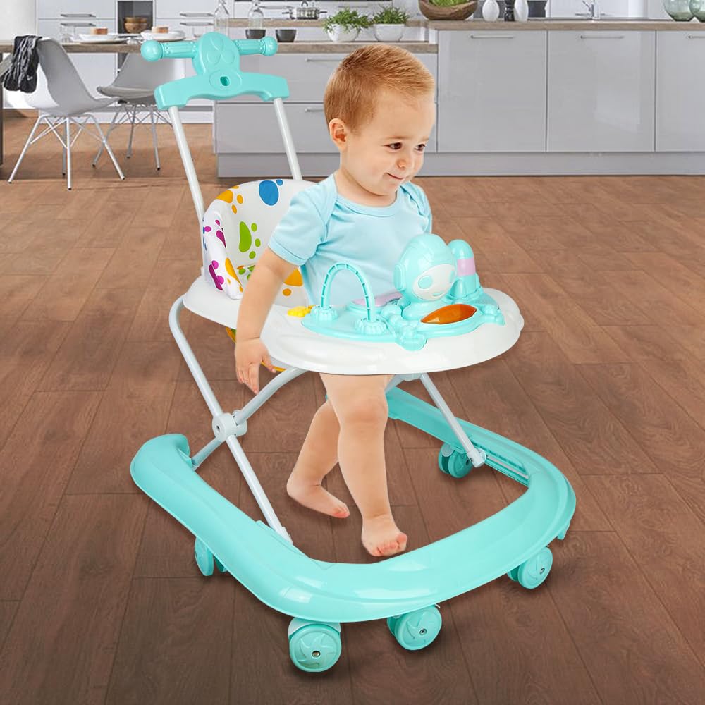 Homewell 2 in1 Faltbarer Lauflernhilfe mit Sonnenschutz und Schiebegriff, Höhenverstellbar in 5 Posi