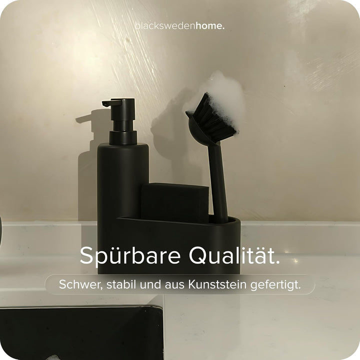 blackswedenhome. Design Spülbecken Organizer mit integriertem Spülmittelspender und Spülbürste und S