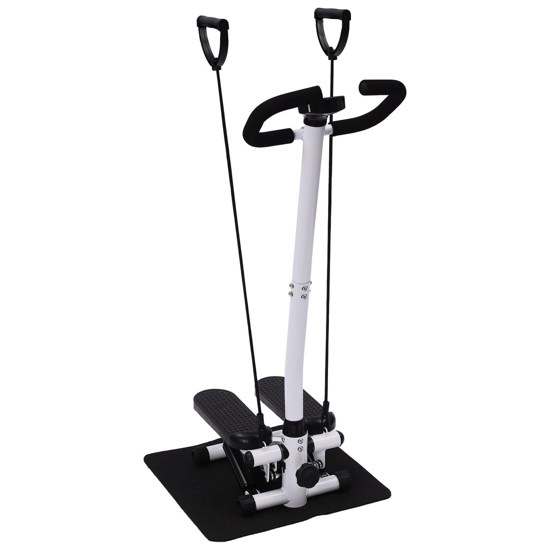 2in1 Fitness Stepper für Zuhause,Up-Down Swing Stepper mit Power Ropes und Lenker,LCD-Monitor,höhenv
