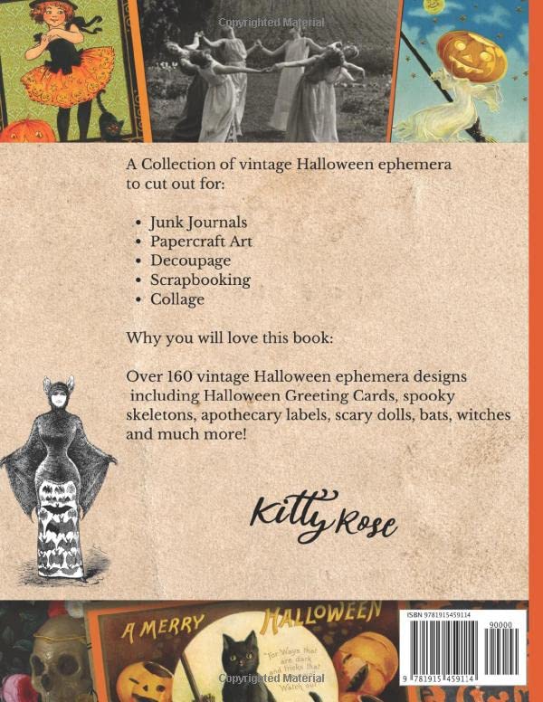Vintage Halloween Ephemera: Spooky Image Collection To Cut Out For Junk Journals, Collages, Decoupag