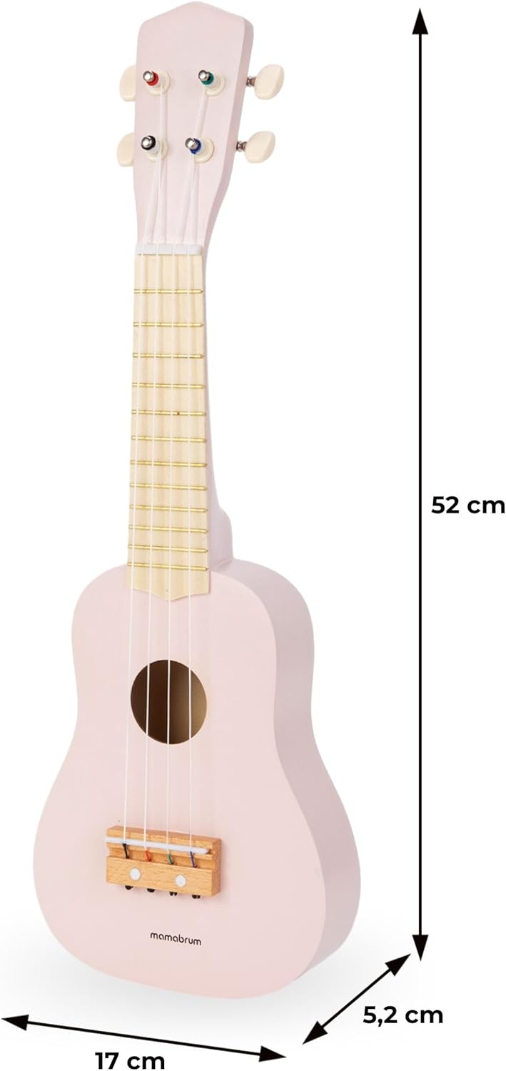 Mamabrum, Holzgitarre für Kinder, Ukulele für Babys, Musikinstrumente zum Spass, lehrt einfache Akko