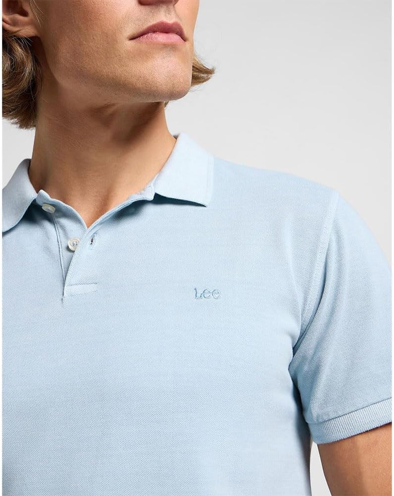 Lee Herren Garment Dye Polo T-Shirt S Concrete Gray, S Concrete Gray
