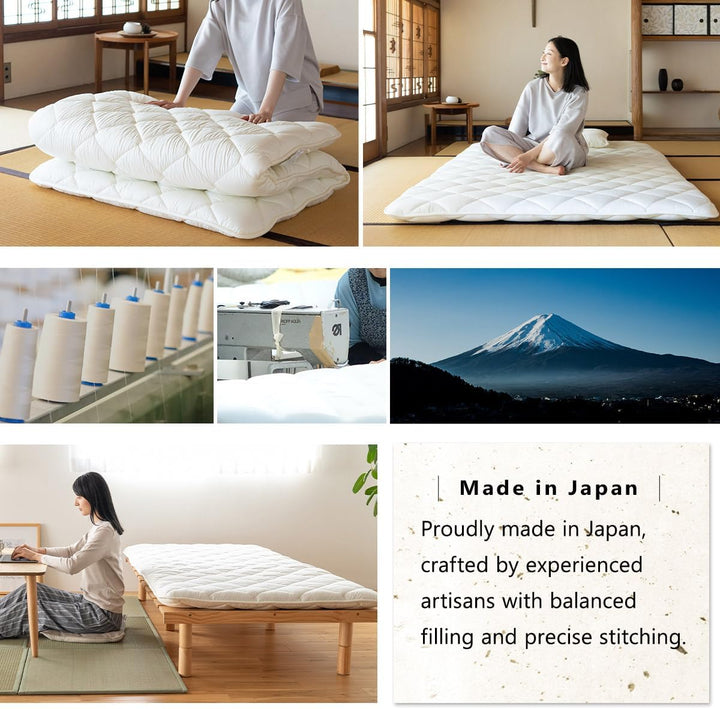 EMOOR Japanische Futon Matratze Premium CLASSE 160 x 200 cm, Faltbar Schlaf Traditionelle Boden Bett