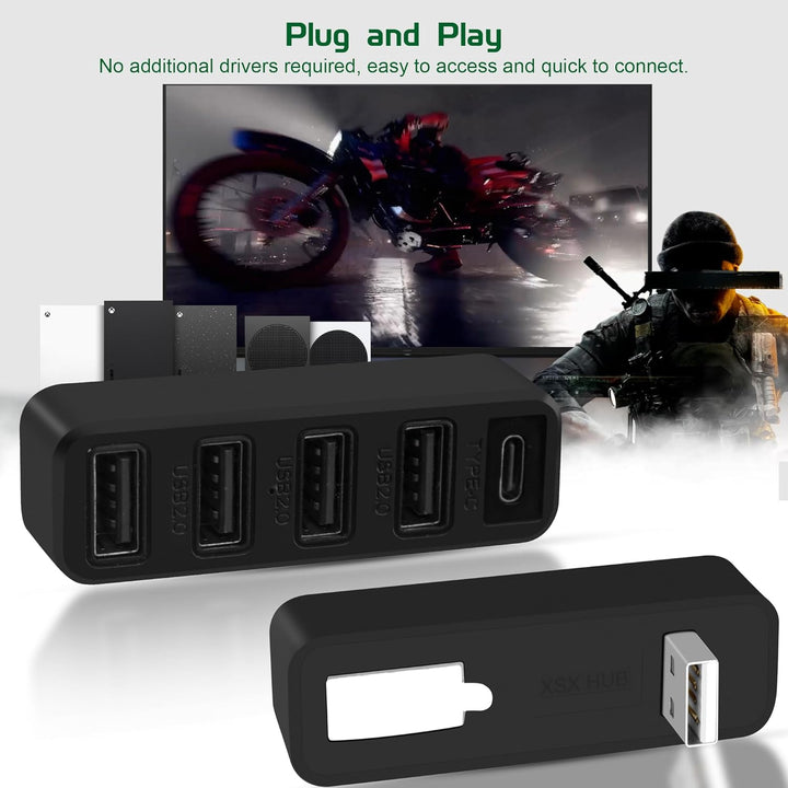 Joso USB-Hub mit 5 Anschlüssen für die Xbox-Serie, Hochgeschwindigkeits-USB-Anschluss ExpanderAdapte