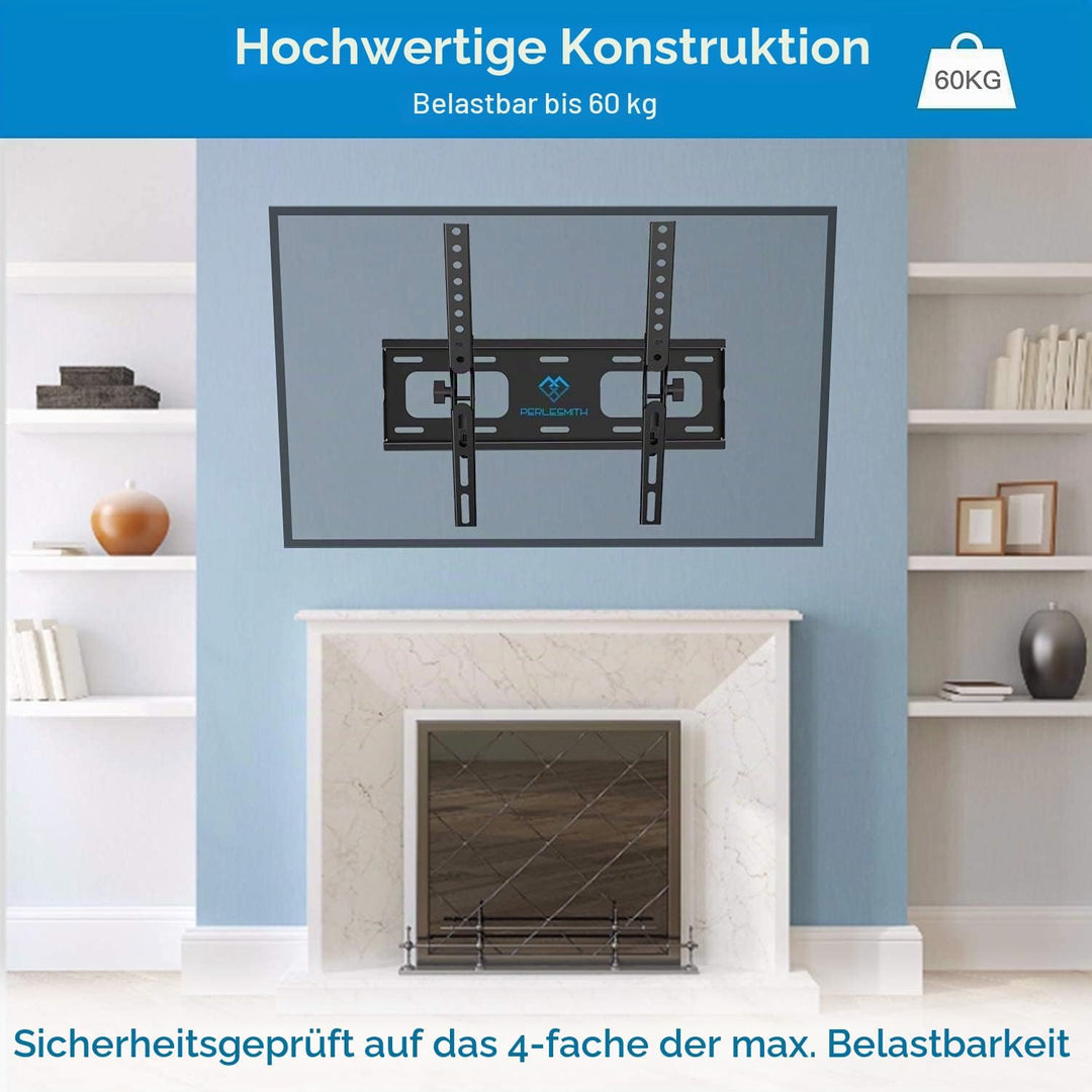 TV Wandhalterung Neigbare Halterung für 26-65 Zoll Flach&Curved Fernseher oder Monitor bis zu 60kg,