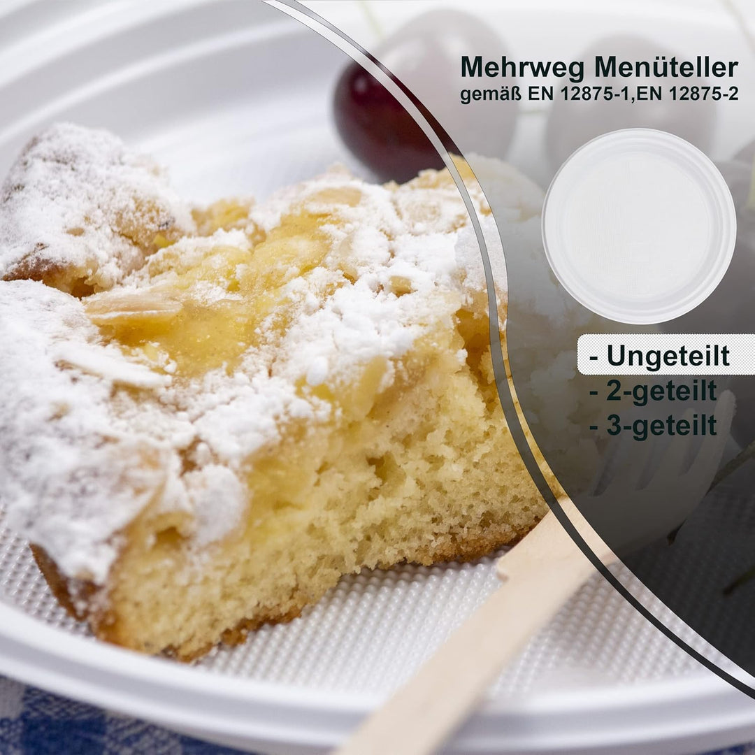 Commerline Plastikteller Mehrweg Geschirr Plastikbesteck Mehrwegteller | Partygeschirr Plastikgeschi