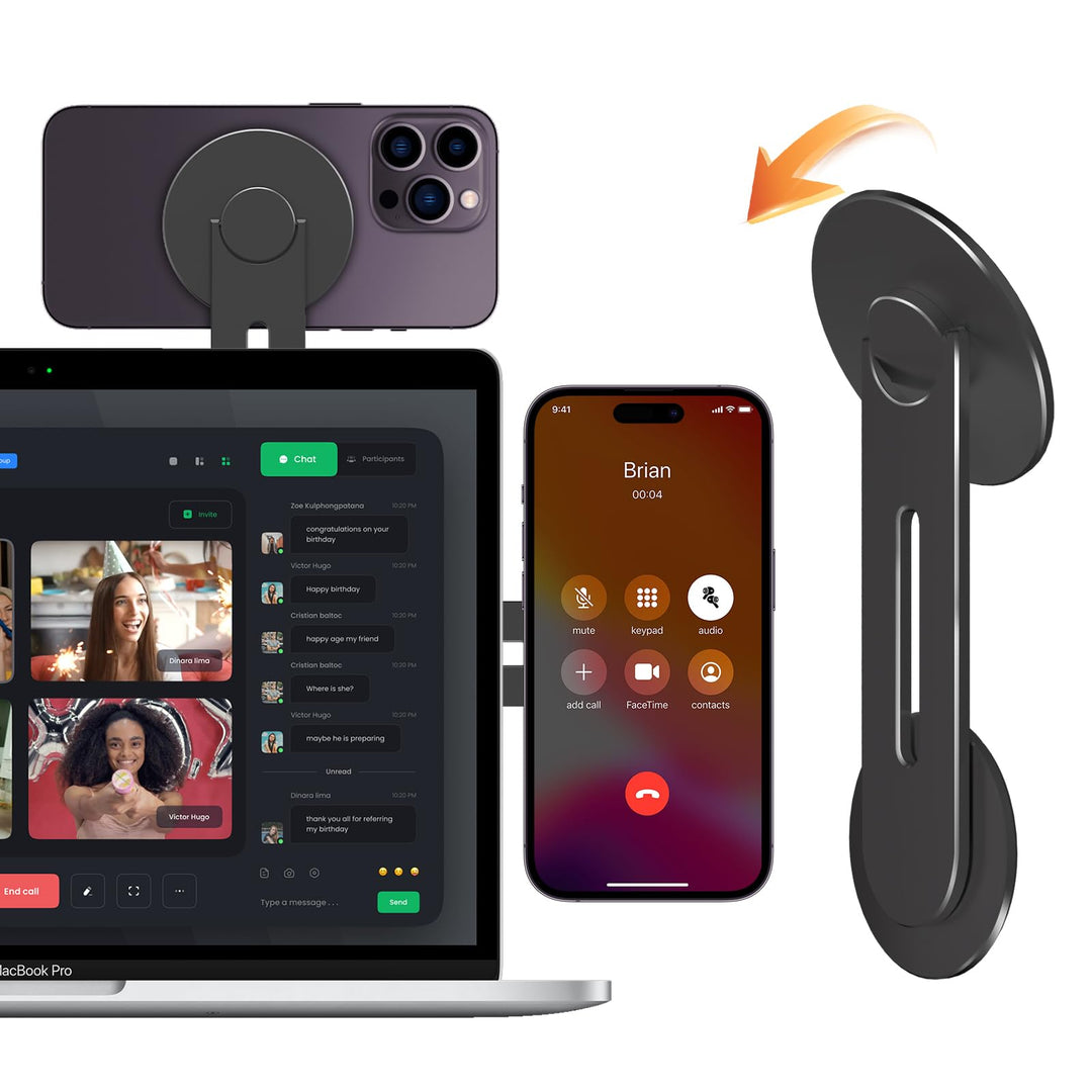 CloudValley Magnetische Laptop Handy Ständer, Einstellbare Kamera-Übergabe Zubehör für MacBook & iPh