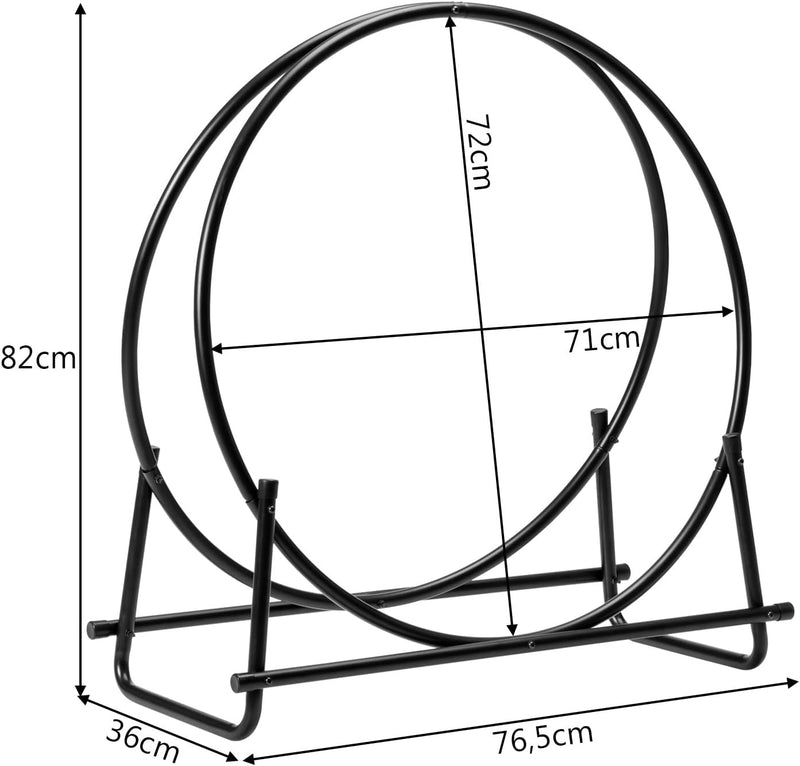 COSTWAY Kaminholzregal Metall, Brennholzregal belastbar bis 50kg, Feuerholzregal Holzscheitregal, Ho