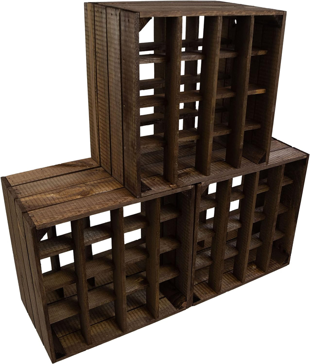 Kistenkolli Altes Land Weinregal 16er dunkel Masse 40x40x27cm Regalkiste Flaschenablage Weinregal Ap
