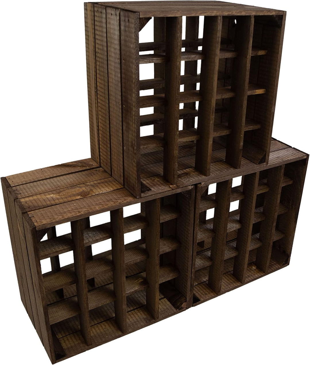 Kistenkolli Altes Land Weinregal 16er weiss/dunkel Masse 40x40x27cm Weinregal (dunkel)