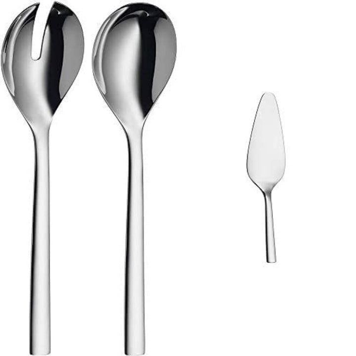 WMF Nuova Salatbesteck Edelstahl 25 cm, klein, Salatgabel und Servierlöffel, Cromargan Edelstahl pol