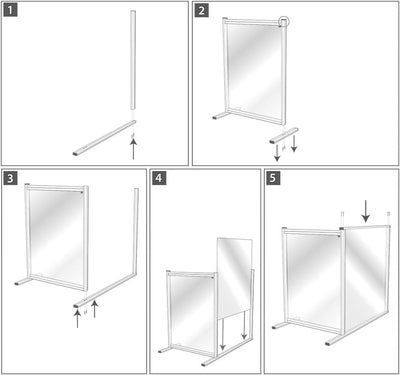 Nobo durchsichtige Schreibtisch-Trennwand aus Acryl, Freistehende Schutztrennwand, Hygieneschutz, Pr