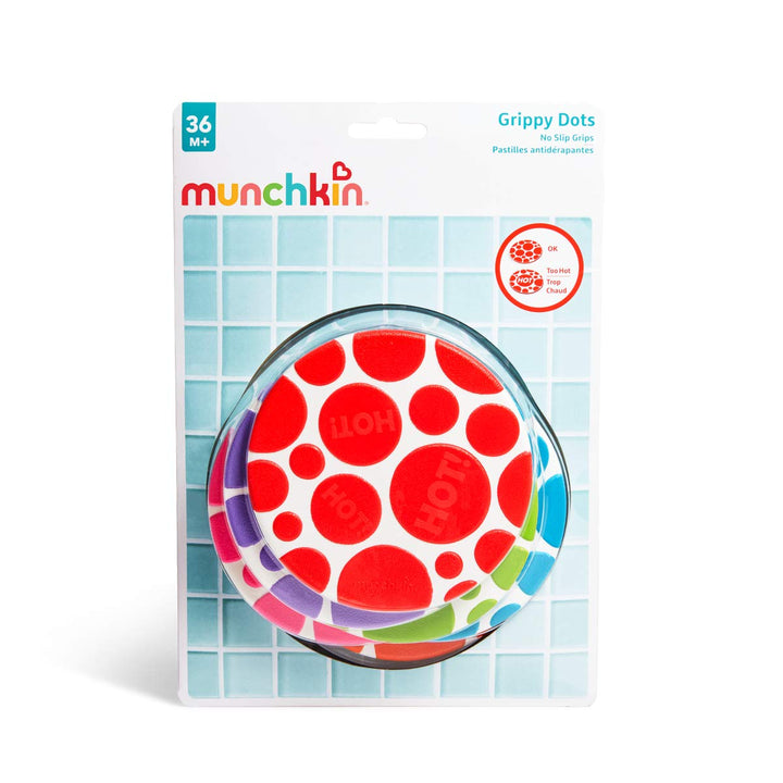 Munchkin Non-Slip Grippy Dots Bath Mat Hot Detection Technology, Pack of 6, Grippy Dots