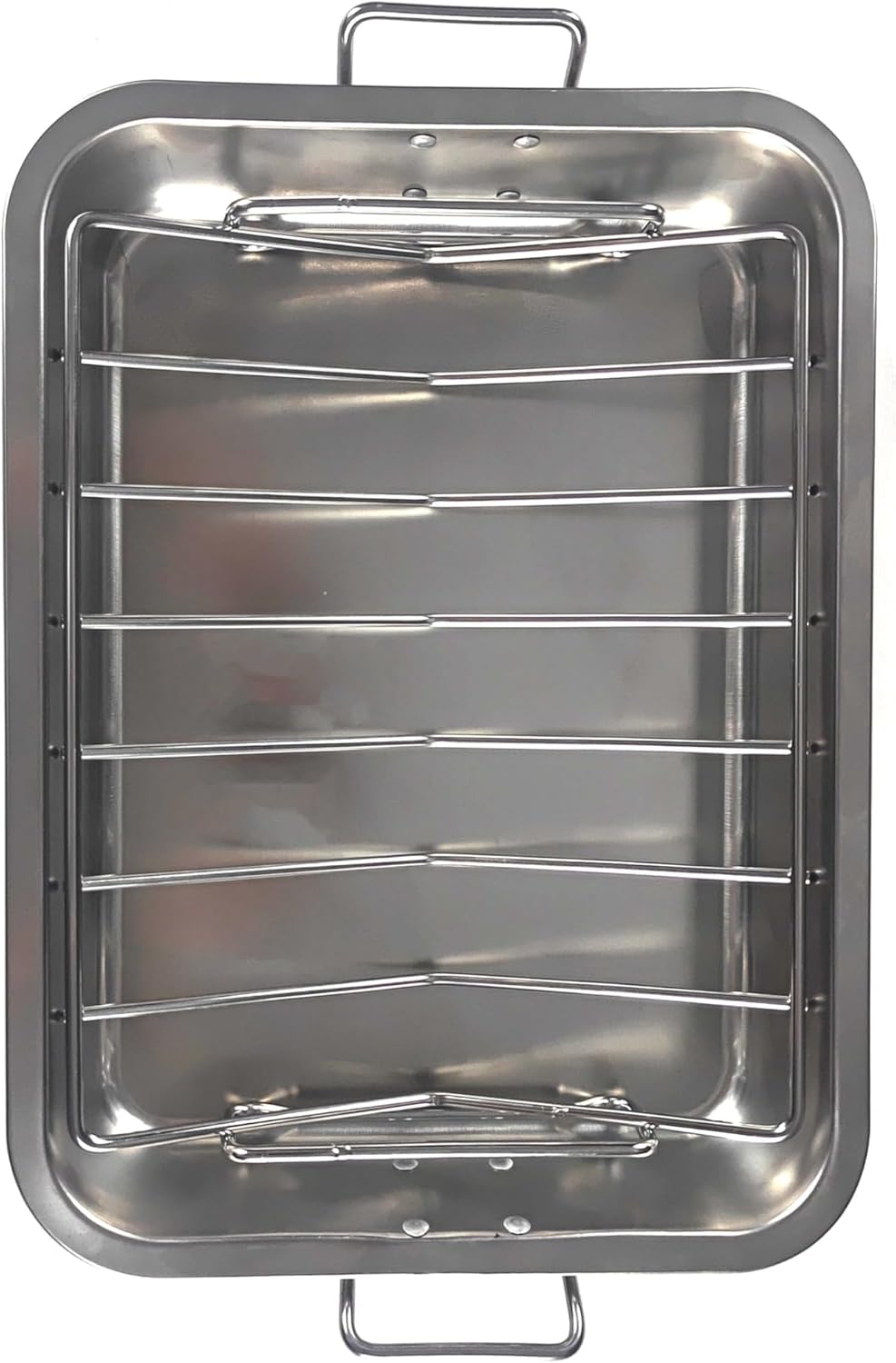 16" Premium Edelstahl-Bratform-Set mit Back- & V-förmigen Rosten – Robust, Gesund & Spülmaschinengee