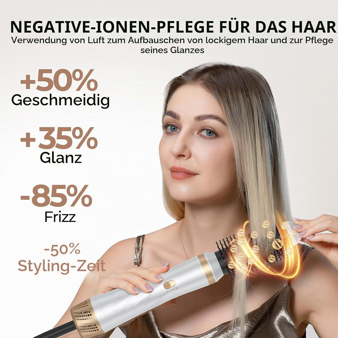 Souvik Hair Tool Set Multifunktionaler mit Warmluftbürste, Ionen Haarföhn, Lockenstab Automatisch, F