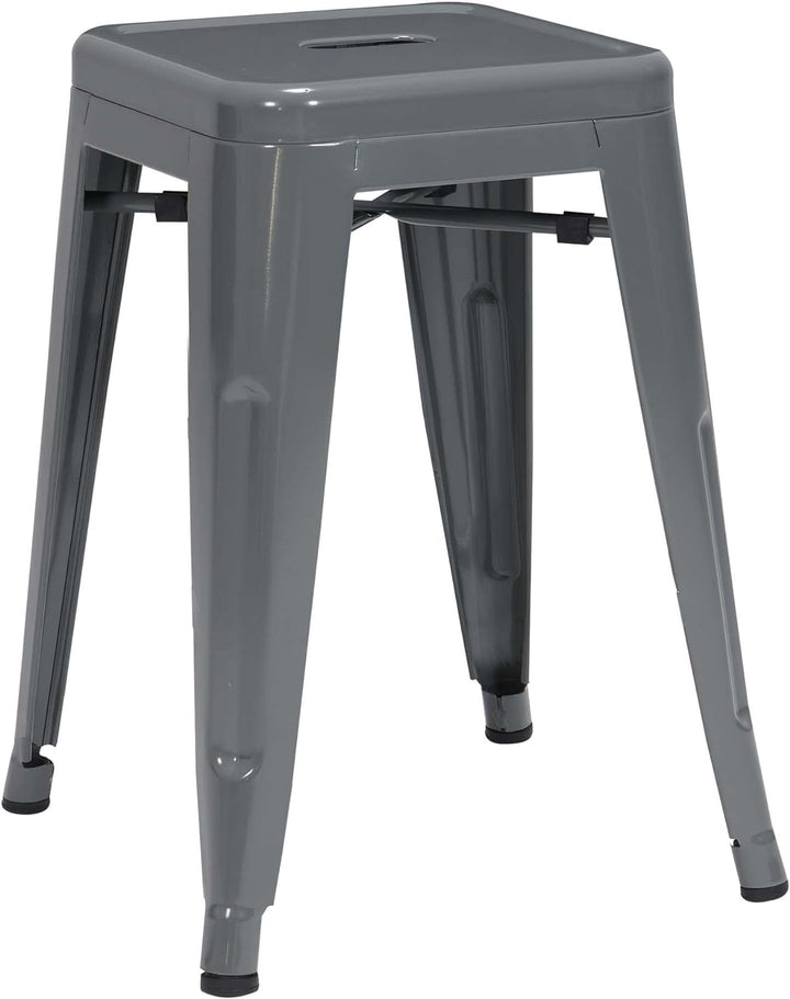 Duhome Metall Hocker niedriger Barhocker, Sitzhöhe 46cm Tresenhocker, Stapelbar Eisen Bistrohocker i