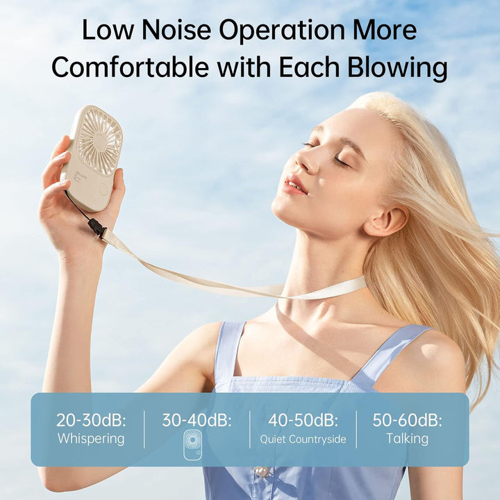 JISULIFE Handventilator, Mini Ventilator, Kleiner Tragbarer mit Halterung, Wiederaufladbarer USB Wim