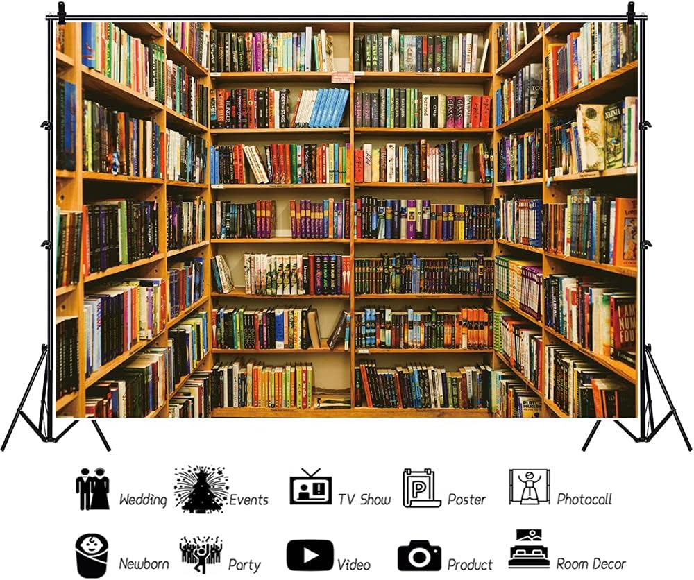 Renaiss 3x2m Holz Bücherregal Fotografie Hintergrund Bücher Sammlung Hintergrund Schulbibliothek Büc