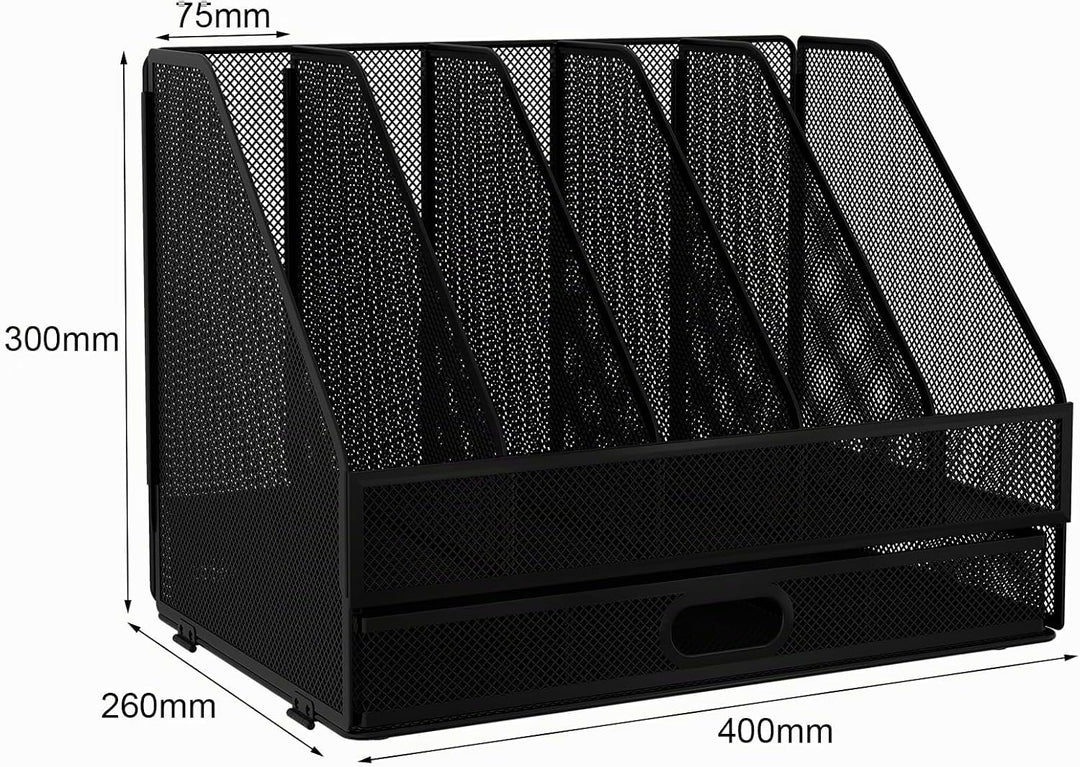 EasyPAG 5 Fächer A4 Metall Büro Schreibtisch Organizer Dokumentenhalter Aktenablage Zeitschriftenhal