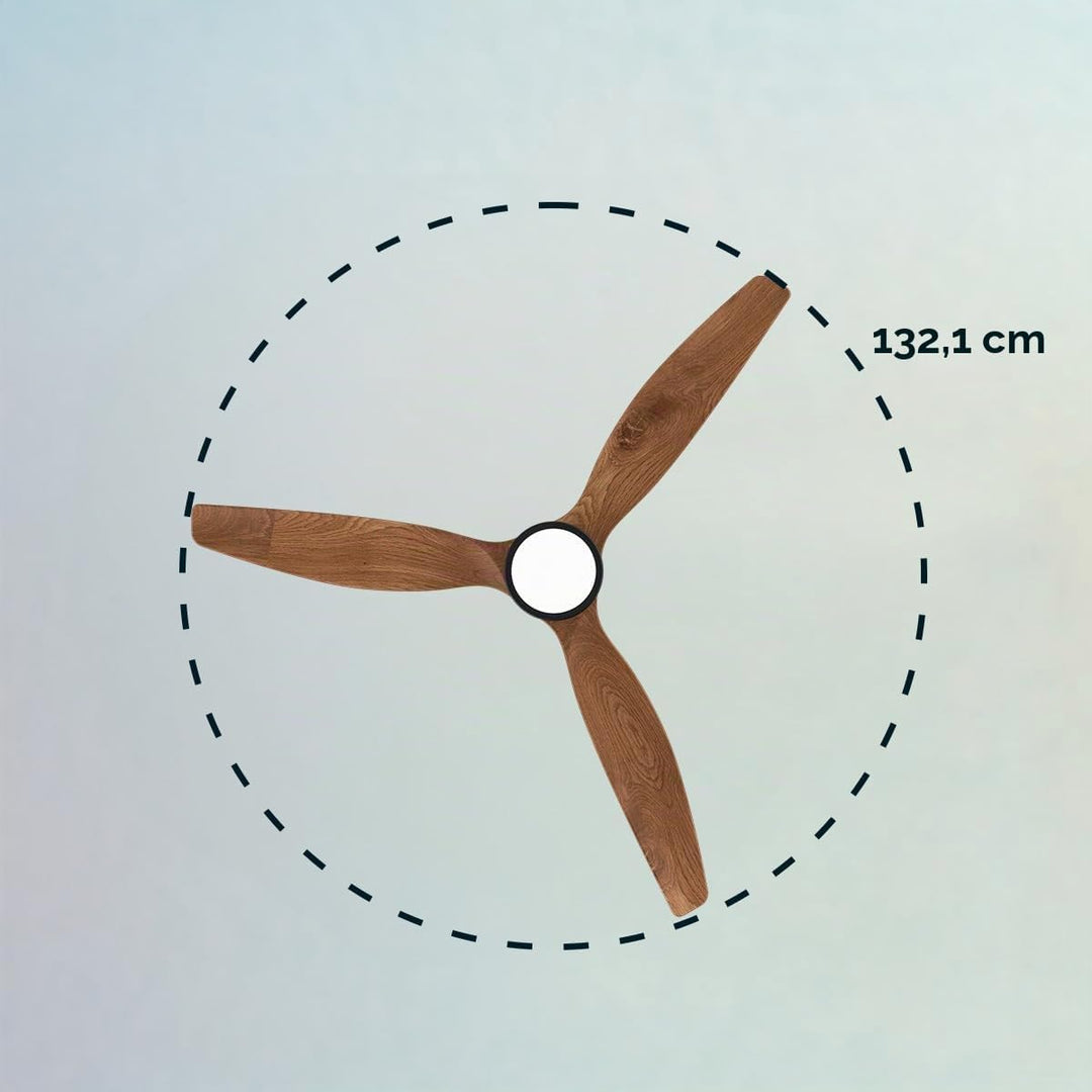 Cecotec Deckenventilator EnergySilence Aero 5230 DarkWood. 40W DC-Motor, 3 Helligkeitsstufen, 3 Hoch