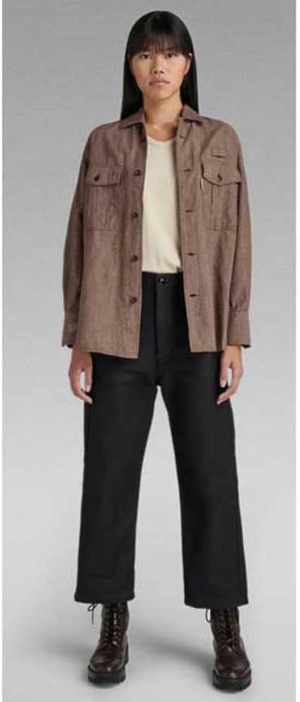 G-Star RAW Damen Officer Boyfriend Hemd Shirts XS Braun (Chocolat D21887-d187-285), XS Braun (Chocol